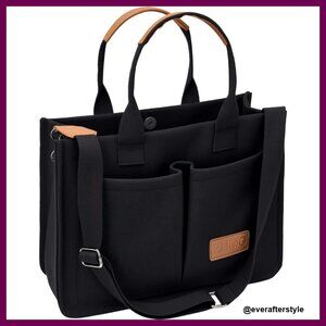 Canvas Tote Bag Large Capacity Work Laptop Travel Purse Chic Minimal